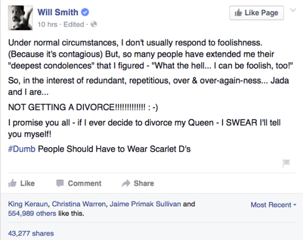 Will Smith Divorce rumors 2