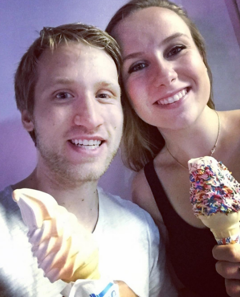 Jesse Ridgway and his girlfriend eating ice cream